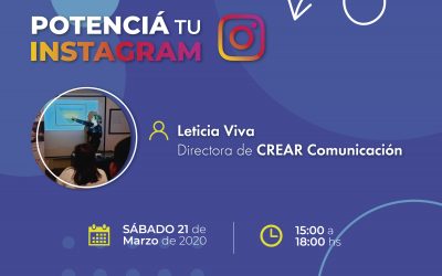 Innovador Workshop, ahora en modalidad VIRTUAL: Potenciá tu Instagram