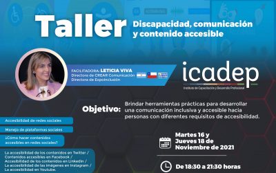 TALLER: DISCAPACIDAD, COMUNICACIÓN Y CONTENIDO ACCESIBLE